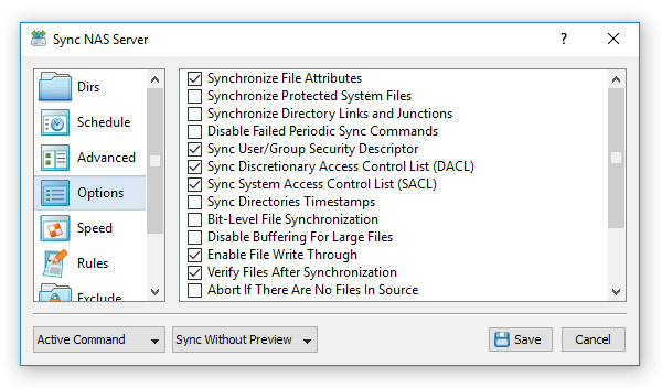 File Synchronization Options